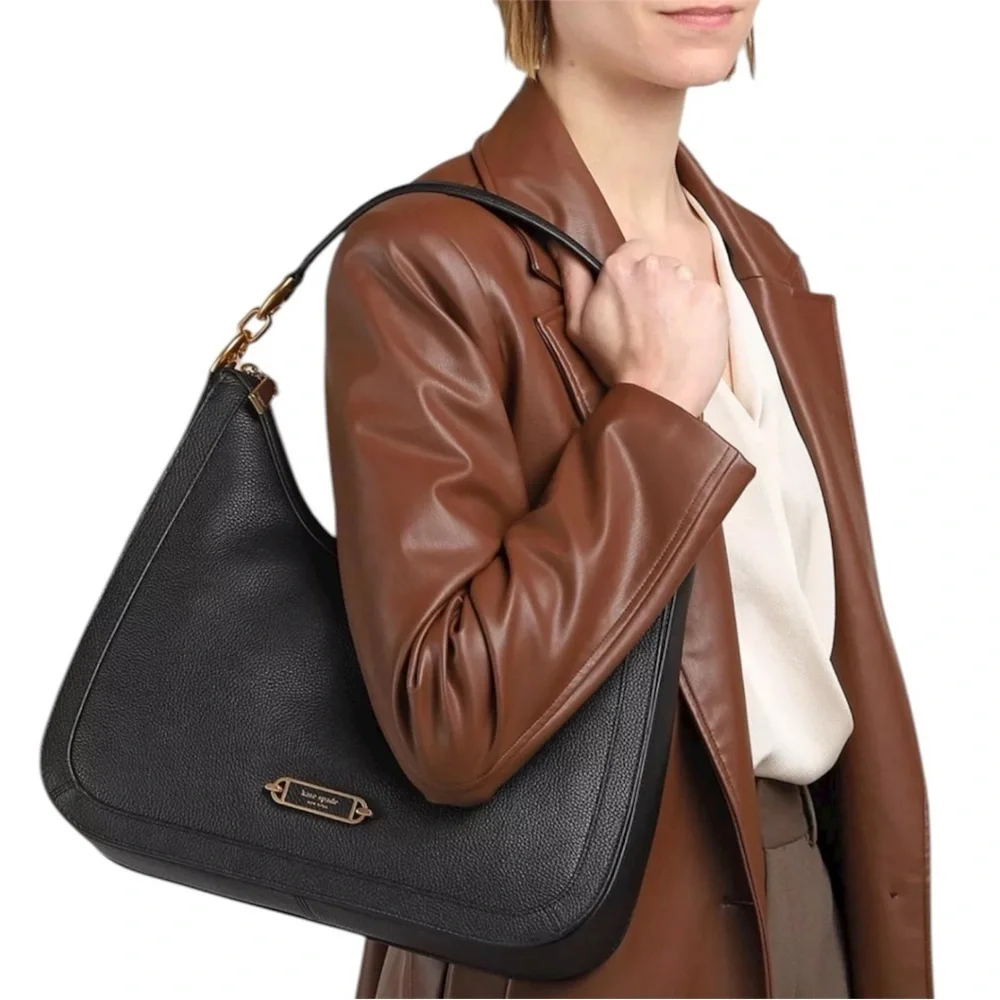 Kate Spade Gramercy Medium Black Leather Hobo Bag